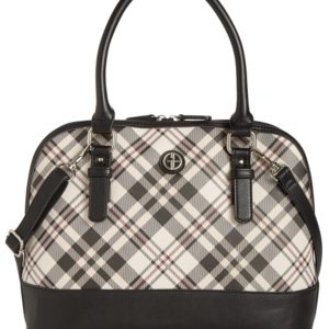 Giani Bernini Saffiano Plaid Dome Satchel, Created for Macy's