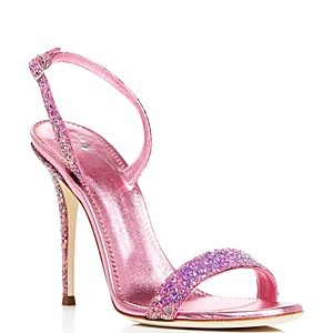 Giuseppe Zanotti Women's Glittered Leather Slingback High-Heel Sandals - 100% Exclusive