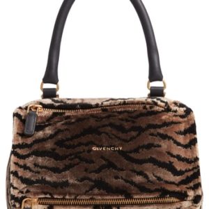 Givenchy Small Pandora Faux Fur Satchel - Beige