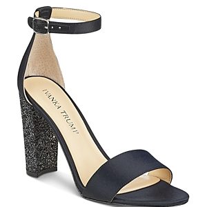 Ivanka Trump Emalyn Satin Ankle Strap Sparkle Heel Sandals