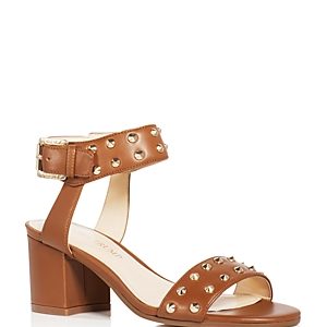 Ivanka Trump Itelonna Studded Ankle Strap Block Heel Sandals