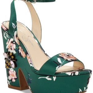 Jessica Simpson Carena Satin Sculpted Wedge Sandals Women's Shoes