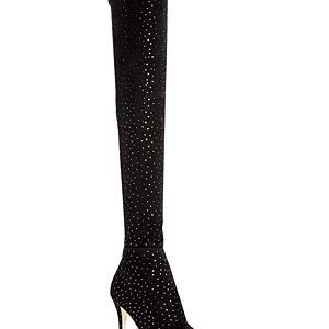 Jimmy Choo Women's Toni 90 Scattered Crystal Suede Over-the-Knee Boots