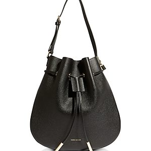 Karen Millen Medium Leather Drawstring Bag