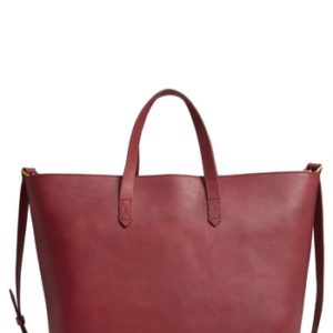 Madewell Zip Top Transport Leather Carryall - Burgundy