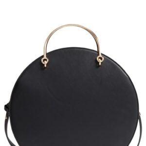 Mali + Lili Vegan Leather Round Top Handle Bag - Black