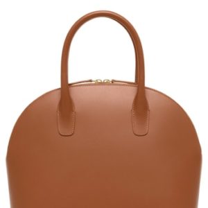 Mansur Gavriel Top Handle Rounded Leather Bag - Brown