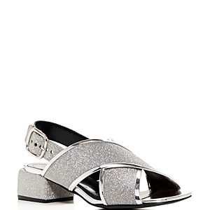 Marni Women's Glitter Crisscross Block-Heel Sandals