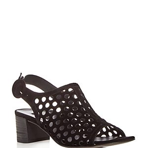 Paul Green Women's Rae Perforated Suede Block Heel Sandals