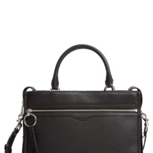 Rebecca Minkoff Bedford Zip Leather Satchel - Black