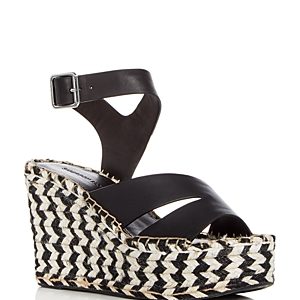 Sigerson Morrison Arien Leather Platform Wedge Sandals