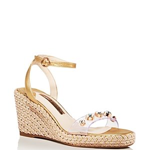 Sophia Webster Women's Dina Open Toe Jeweled Wedge Espadrille Sandals