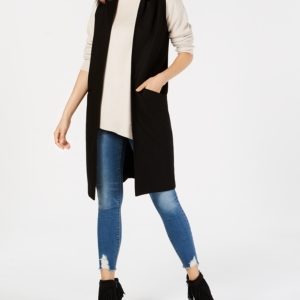 Steve Madden Faux-Fur Hooded Midi Vest