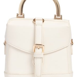 Street Level Top Handle Studded Bag - White