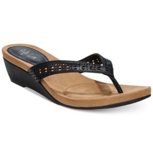 Style & Co. Haloe Wedge Thong Sandals, Created for Macy's Women's Shoes