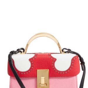 The Volon Data Alice Leather Top Handle Bag - Red