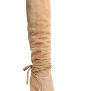 Women's Aquazzura Milano Slouchy Knee High Boot, Size 5US / 35EU - Beige