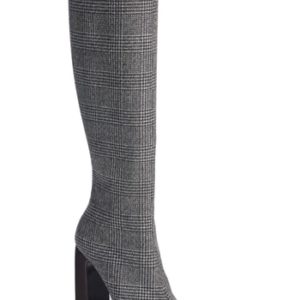 Women's Balenciaga Prince Of Wales Knee High Boot, Size 5US / 35EU - Grey