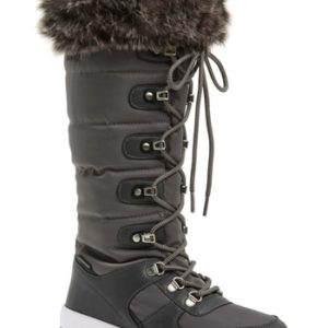 Women's Cougar Vesta Faux Fur Collar Knee High Snow Boot, Size 6 M - Grey