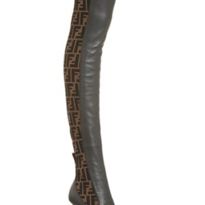 Women's Fendi Rockoko Over The Knee Boot, Size 7US / 37.5EU - Brown