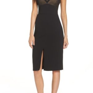 Women's Harlyn Deep V-Neck Chiffon Inset Cocktail Sheath