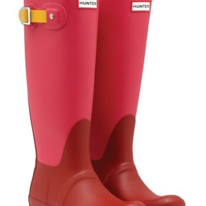 Women's Hunter Original Colorblock Knee High Rain Boot, Size 10 M - Red