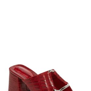 Women's Jeffrey Campbell Milagro Flared Heel Sandal, Size 6 M - Red