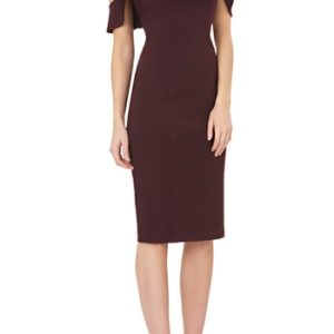 Women's Js Collections Illusion Neck Ruffle Sleeve Cocktail Dress