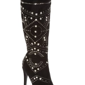 Women's Lauren Lorraine Lucky Studded Knee High Boot, Size 5.5 M - Black