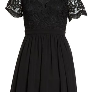 Women's Lulus Angel In Disguise Lace & Chiffon Party Dress