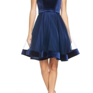 Women's MAC Duggal Velvet & Tulle Party Dress