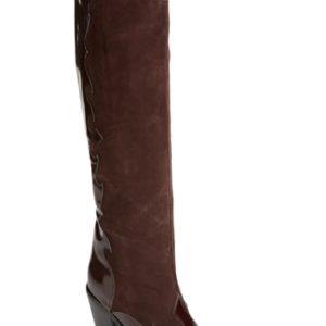 Women's Sigerson Morrison Karida Knee High Boot, Size 38.5 EU - Burgundy