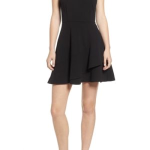 Women's Speechless Pearl Neck Scuba Crepe Skater Dress