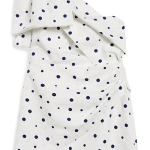 Women's Topshop Dot One-Shoulder Bow Minidress