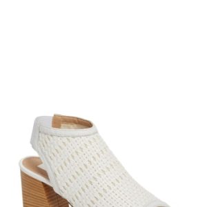 Women's Topshop Nifty Woven Flared Heel Sandal, Size 6.5US / 37EU - White