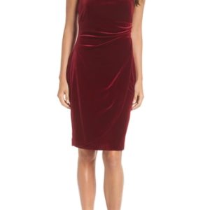 Women's Vince Camuto Draped Velvet Cocktail Dress