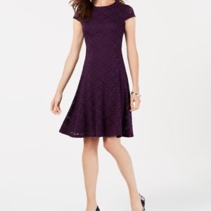 Alfani Lace Fit & Flare Dress, Created for Macy's