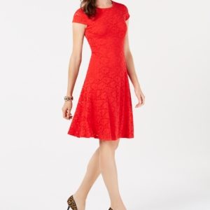 Alfani Lace Fit & Flare Dress, Created for Macy's