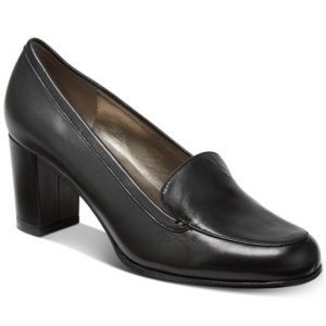 Bandolino Ambrocio Stacked Block-Heel Loafer Pumps Women's Shoes