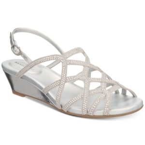 Bandolino Galtelli Embellished Slingback Wedge Sandals Women's Shoes