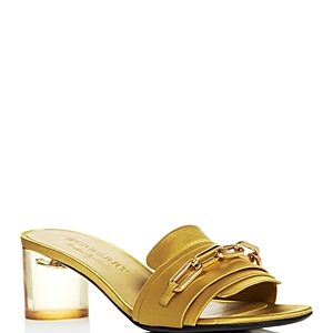 Burberry Women's Coleford Satin Mid-Heel Slide Sandals