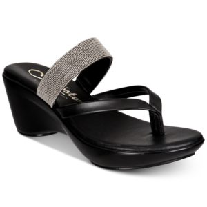 Callisto Elora Thong Platform Wedge Sandals Women's Shoes