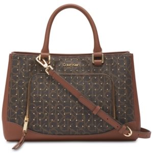 Calvin Klein Hudson Signature Studded Satchel