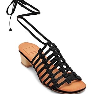 Dolce Vita Women's Leather Ankle Tie Low Heel Sandals