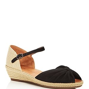 Gentle Souls Women's Lucille Suede Demi Wedge Espadrille Sandals