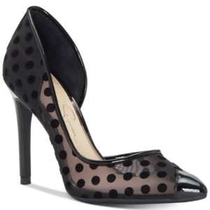 Jessica Simpson Piercey Polka-Dot D'orsay Pumps Women's Shoes