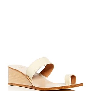 LoQ Women's Patent Leather Wedge Slide Sandals