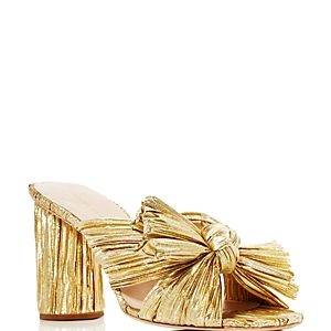 Loeffler Randall Women's Penny Pleated Metallic High-Heel Slide Sandals