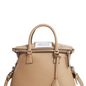 Maison Margiela Small 5Ac Calfskin Leather Handbag - Beige