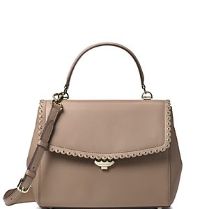 Michael Kors Ava Medium Scalloped Leather Satchel